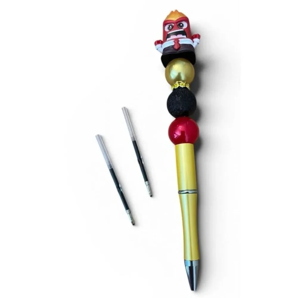 Disney Anger Doorable Pen Inside Out Handmade 2 Ink Refills New